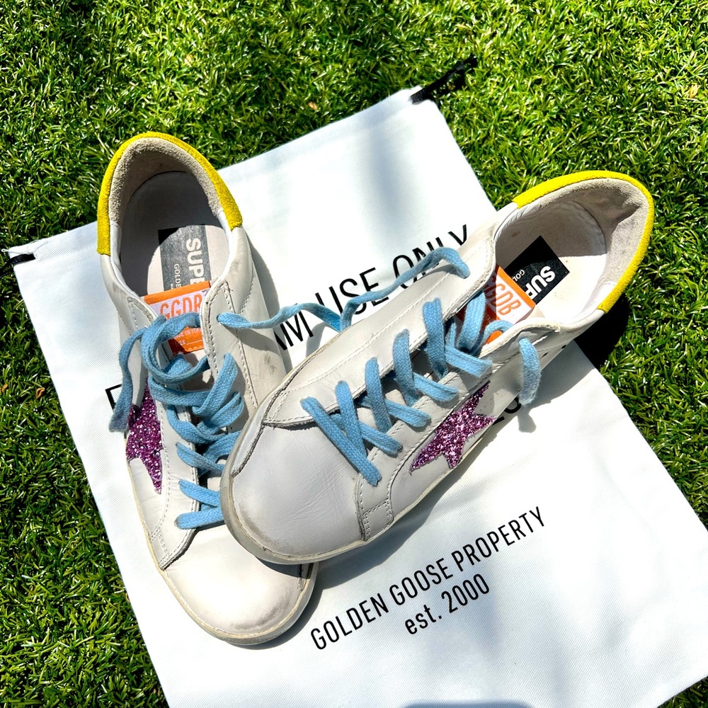Golden Goose Super Star 39 yellow blue white